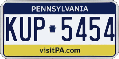 PA license plate KUP5454