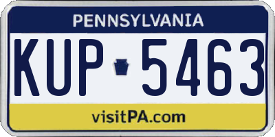 PA license plate KUP5463