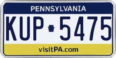 PA license plate KUP5475