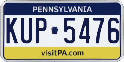 PA license plate KUP5476
