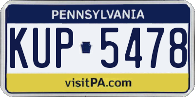 PA license plate KUP5478