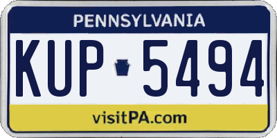 PA license plate KUP5494