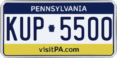 PA license plate KUP5500