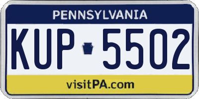 PA license plate KUP5502