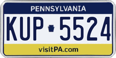 PA license plate KUP5524