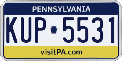 PA license plate KUP5531