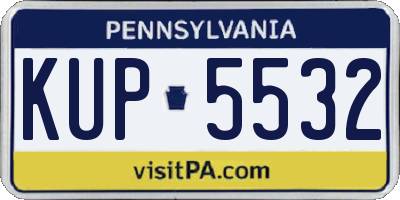 PA license plate KUP5532