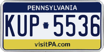 PA license plate KUP5536
