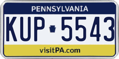 PA license plate KUP5543