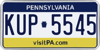 PA license plate KUP5545