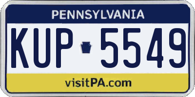PA license plate KUP5549