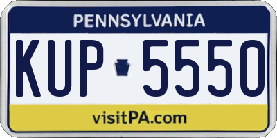 PA license plate KUP5550