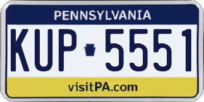 PA license plate KUP5551