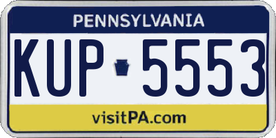 PA license plate KUP5553