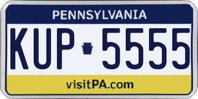PA license plate KUP5555