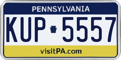 PA license plate KUP5557