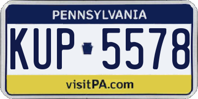 PA license plate KUP5578