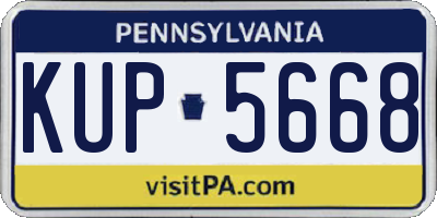 PA license plate KUP5668