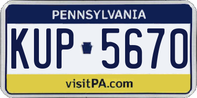 PA license plate KUP5670