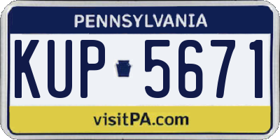 PA license plate KUP5671