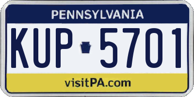 PA license plate KUP5701