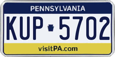 PA license plate KUP5702