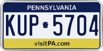 PA license plate KUP5704