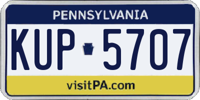 PA license plate KUP5707