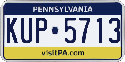 PA license plate KUP5713