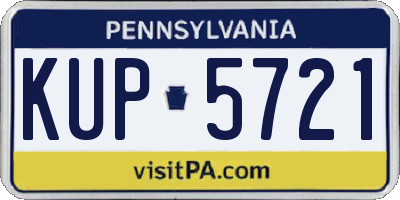 PA license plate KUP5721