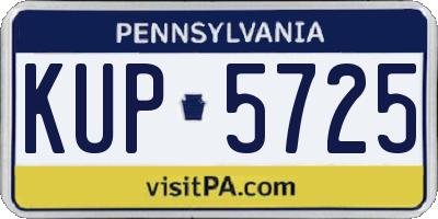 PA license plate KUP5725