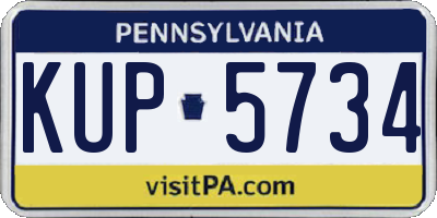PA license plate KUP5734