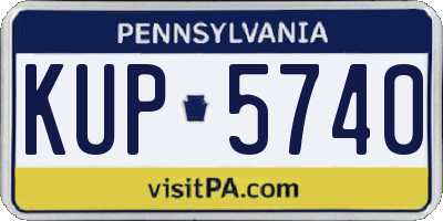 PA license plate KUP5740