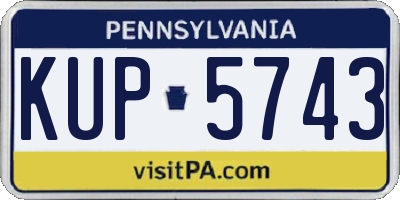 PA license plate KUP5743