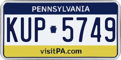 PA license plate KUP5749