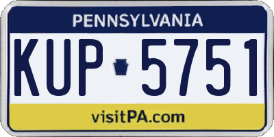 PA license plate KUP5751