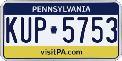 PA license plate KUP5753