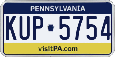 PA license plate KUP5754