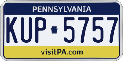 PA license plate KUP5757
