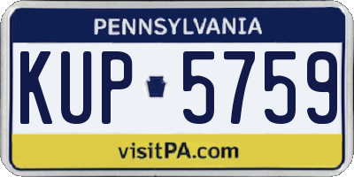 PA license plate KUP5759