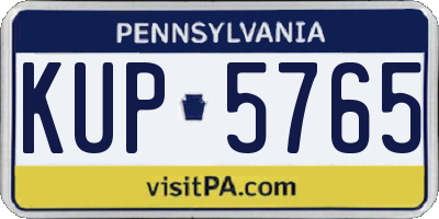 PA license plate KUP5765