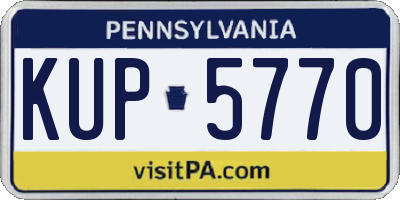 PA license plate KUP5770