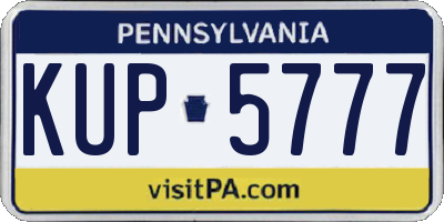 PA license plate KUP5777