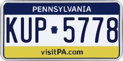 PA license plate KUP5778