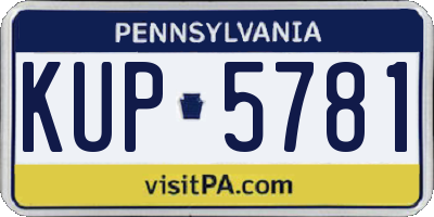 PA license plate KUP5781