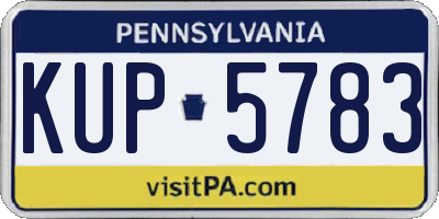PA license plate KUP5783