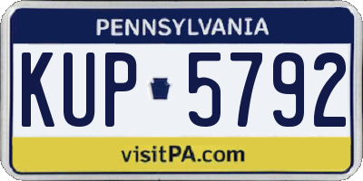 PA license plate KUP5792