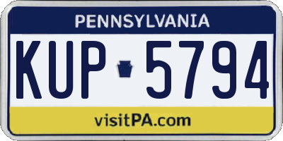 PA license plate KUP5794