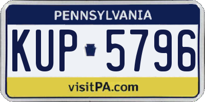 PA license plate KUP5796