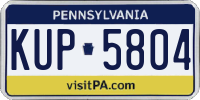 PA license plate KUP5804
